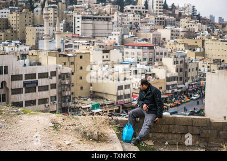 Local people,in the street of the Amman, Jordan. Stock Photo