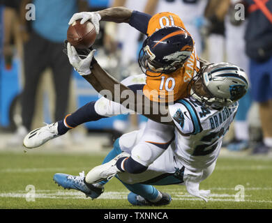 September 16, 2018: Denver Broncos wide receiver Emmanuel Sanders (10)  during second quarter of an NFL matchup between the Oakland Raiders and the Denver  Broncos at Broncos Stadium at Mile High Denver