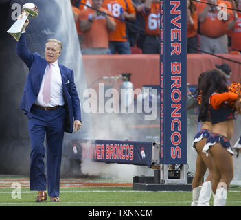 October 23, 2022: Former Bronco John Elway walks on the field for a  commemoration of the 25th anniversary of the Broncos first Super Bowl win  during halftime of the football game between