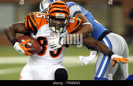 Cincinnati Bengals wide receiver Chad Johnson (85) gets tackled by