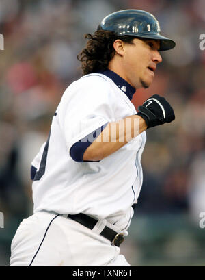 Detroit Tigers' Magglio Ordonez is hit by a pitch thrown by Houston ...