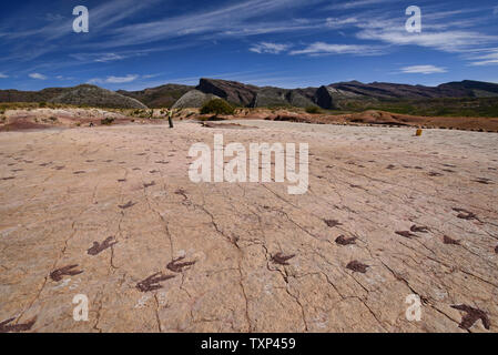 Dinosaur footprints in Torotoro National Park, Torotoro, Bolivia Stock Photo
