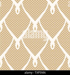 Lacy seamless oriental scales pattern Stock Vector