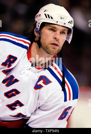 New York Rangers alternate captain Jaromir Jagr, of the Czech Republic,  takes a breather during the first period of the Rangers' game with the Tampa  Bay Lightning, Thursday night, Nov. 10, 2005