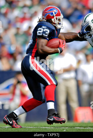 October 25, 2009: Buffalo Bills running back Marshawn Lynch #23 heads for  the endzone against Carolina. The Buffalo Bills defeated the Carolina  Panthers 20-9 at Bank of America Stadium in Charlotte, North