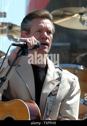 Country music star Randy Travis performs prior to the NASCAR's Samsung/Radio Shack 500 race April 9, 2006 at Texas Motor Speedway in Fort Worth, TX.   (UPI Photo/Ian Halperin) Stock Photo