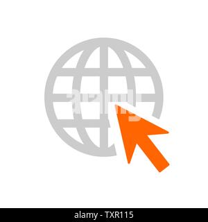 Internet icon. Go to web sign. Internet symbol. Flat vector for web design and mobile app Stock Vector