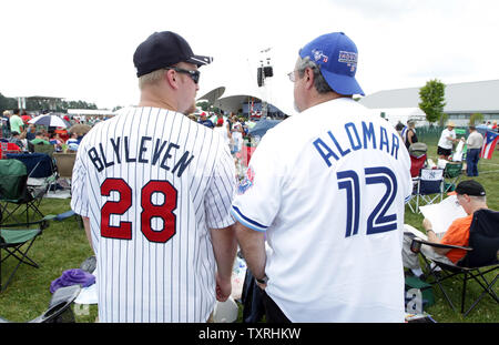 MLB Hall of Fame player Roberto Alomar of Puerto Rico, participates in a  pre-game ceremony at the MLB baseball All-Star Game, Tuesday, July 11,  2017, in Miami. (AP Photo/Lynne Sladky Stock Photo 