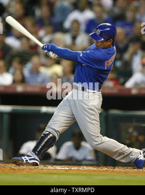Chicago Cubs center fielder Kosuke Fukudome, of Japan, bats against the Houston Astros in the third inning at Minute Maid Park in Houston, Texas on April 6, 2009. (UPI Photo/Aaron M. Sprecher) Stock Photo