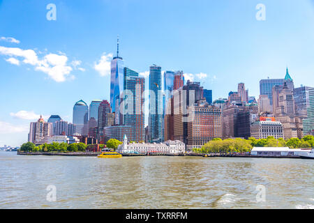 NEW YORK, USA - MAY 16, 2019: Skyscrapers at Lower Manhattan, New York in USA Stock Photo