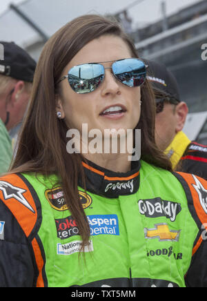 NASCAR driver Danica Patrick talks to the media about her career ...
