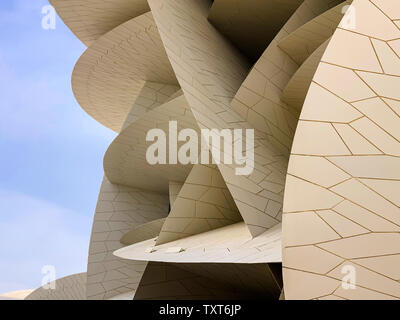 Part of the structure of the new National Museum of Doha in Qatar Stock Photo