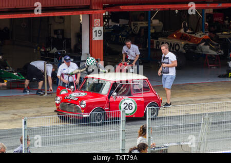 Austin Mini Cooper S in Circuit de Barcelona, Catalonia, Spain Stock Photo