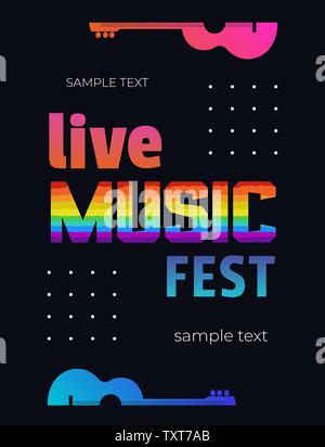 Music Festival hand drawn letters flat vector signboard Stock Vector
