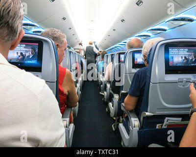 Passenger Cabin on a Delta Airline Flight, USA