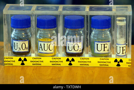 The process of making uranium oxide (U3O8) to uranium hexafluoride (UF6 ...