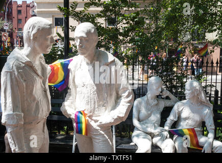 The Stonewall National Monument is located in Greenwich Village, NYC, USA Stock Photo