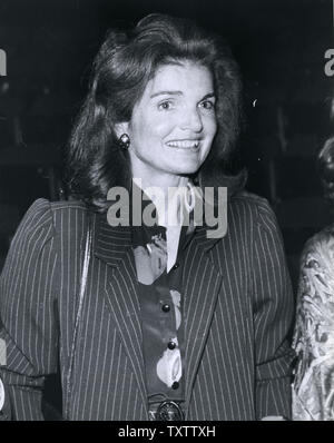 Jacqueline Kennedy Onassis is seen backstage at the Circle in the Square after a performance of The Bacchae on September 16, 1980 in New York City. UPI Stock Photo