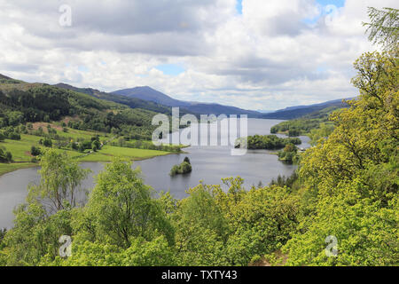 Panorama at the Loch Tummel in Scotland Stock Photo