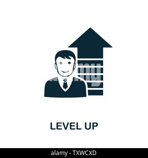 Level Up vector icon symbol. Creative sign from gamification icons collection. Filled flat Level Up icon for computer and mobile Stock Vector