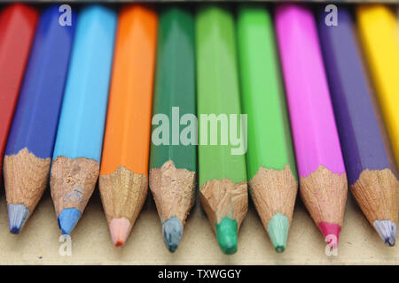 Color pencils, isolated on a white background Stock Photo