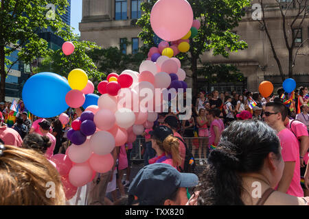The sea of people sharing good energy and love during Pride in Toronto. It is truly an amazing experience! Stock Photo