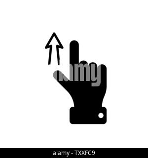 Vector touch screen gesture swipe up hand finger pictogram icon for mobile devices or web sites. Flat illustration symbol Stock Vector