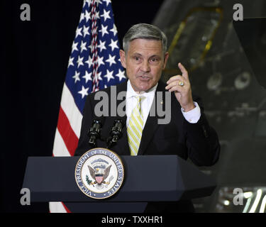 NASA KSC Director, Bob Cabana conducts opening remarks prior to Vice President Mike Pence's address to the NASA workforce at  the Kennedy Space Center Florida on July 6, 2017. The Vice President spoke of NASA's role in manned spaceflight as well as the Space Center becoming a 'multi-user' spaceport for both Government and Commercial users. .Photo by Joe Marino - Bill Cantrell/UPI Stock Photo