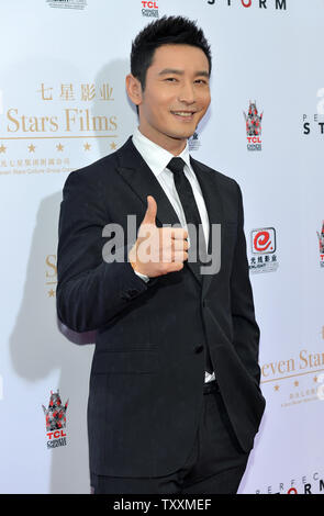 Actor Huang Xiaoming attends the Handprint Ceremony commemorating the 88th birthday of the TCL Chinese Theatre IMAX in the Hollywood section of Los Angeles on June 3, 2015. In China, the number '8' is considered very lucky and is widely celebrated. Photo by Christine Chew/UPI Stock Photo