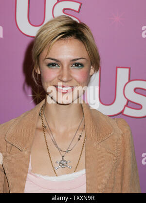 Actress Samaire Armstrong poses for photographers at the Us Weekly Hot Young Hollywood Party at the Spider Club in Los Angeles, Sept. 17, 2004. (UPI Photo/Francis Specker) Stock Photo
