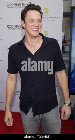 Matthew Lillard, a cast member in the motion picture comedy adventure 'Scooby-Doo 2: Monsters Unleashed,' poses during the premiere of the film Saturday, March 20, 2004 at Grauman's Chinese Theatre in the Hollywood section of Los Angeles, California.    (UPI Photo/Peter Banks) Stock Photo