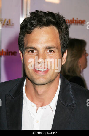 Actor Mark Ruffalo poses for photographers at the DVD launch party for the movie, ' Eternal Sunshine of the Spotless Mind'  in Los Angeles, September 23, 2004.   (UPI Photo/Francis Specker) Stock Photo