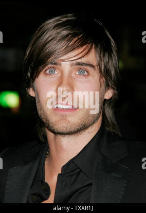 Actor and cast member Jared Leto arrives at the November 16, 2004 Los Angeles premiere of the film, 'Alexander',  at Grauman's Chinese Theatre. The Warner Bros. film will be released in the United States on November 24. (UPI Photo/Francis Specker) Stock Photo