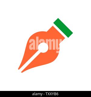 Fountain pen vector icon. Flat vector illustration for web Stock Vector