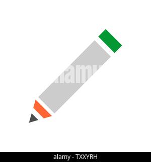 Bold pencil vector icon. Flat vector illustration for web design and mobile app. Stock Vector