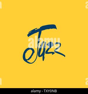 Jazz. Brush pen lettering. Vector ink inscription. Calligraphy modern style. Music poster. Perfect for music events, jazz concerts Stock Vector
