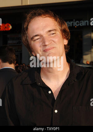 U.S. director and actor Quentin Tarantino, arrives as a guest for the premiere of the motion picture comedy adventure 'The Dukes of Hazzard', at Grauman's Chinese Theatre in the Hollywood section of Los Angeles July 28, 2005. The film, based on the popular 1970's television series about the adventures of 'good old boy' cousins opens in the U.S. on July 29, 2005. (UPI Photo/Jim Ruymen) Stock Photo