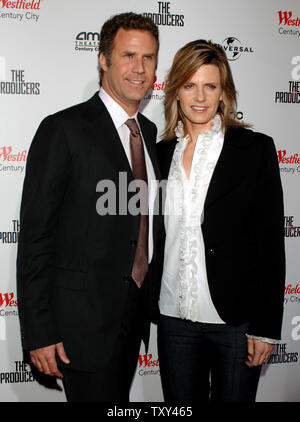 Actor Will Ferrell, a cast member in the motion picture musical comedy 'The Producers' arrives with his wife, Swedish actress Vivica Paulin in Los Angeles, California December 12, 2005. A show biz phenomenon and paradigm of political incorrectness, 'The Producers' will be unveiled in its third incarnation with the opening of a movie based on the smash Broadway musical, which was in turn, based on Mel Brook's 1968 film that first spawned the splendour of 'Springtime for Hitler.'  (UPI Photo/Jim Ruymen) Stock Photo