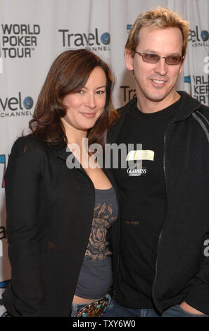 Actress Jennifer Tilly (L) and Phil Laak arrive for the World Poker Tour Invitational at the Commerce Casino in Los Angeles, California on February 22, 2006 . (UPI Photo/ Phil McCarten) Stock Photo
