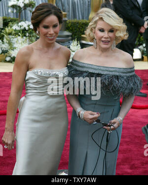 Joan Rivers (R) and her daughter Melissa Rivers arrive for the 78th Annual Academy Awards at the Kodak Theatre in Hollywood, Ca., on March 5, 2006.   (UPI Photo/Terry Schmitt) Stock Photo