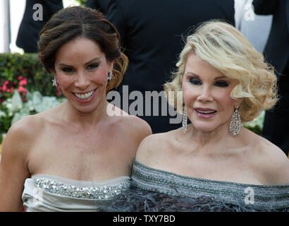 Joan Rivers (R) and her daughter Melissa Rivers arrive for the 78th Annual Academy Awards at the Kodak Theatre in Hollywood, Ca., on March 5, 2006.   (UPI Photo/Terry Schmitt) Stock Photo