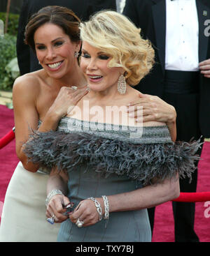 Joan Rivers (R) and her daughter Melissa Rivers arrive for the 78th Annual Academy Awards at the Kodak Theatre in Hollywood, Ca., on March 5, 2006.   (UPI Photo/Terry Schmitt) Stock Photo