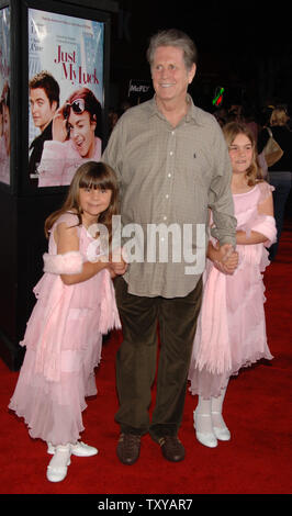 Singer and song writer Brian Wilson arrives with his daughters Daria