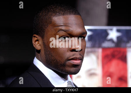 Cast member Curtis '50 Cent' Jackson attends the world premiere of 'Home of the Brave' held at the Academy of Motion Picture Arts and Sciences in Beverly Hills, California on December 12, 2006 . (UPI Photo/ Phil McCarten) Stock Photo