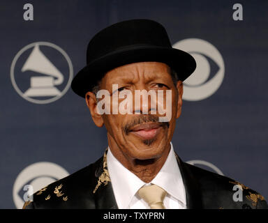 Ornette Coleman, recipient of a lifetime achievement award appears backstage at the 49th annual Grammy Awards in Los Angeles on February 11, 2007.  (UPI Photo/Phil McCarten) Stock Photo