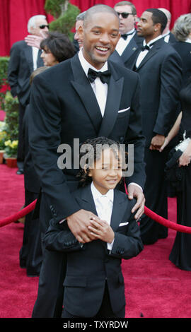 Actor Will Smith and his son Jaden Christopher Syre Smith arrive for the 79th Annual Academy Awards, held at the Kodak Theatre in Hollywood, California, on February 25, 2007. Fifty Oscar Awards will be given for motion picture achievement in 2006.   (UPI Photo/Terry Schmitt) Stock Photo