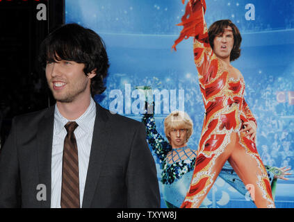 Jon Heder, a cast member in the motion picture sports comedy 'Blades of Glory', arrives for the premiere of the film at Grauman's Chinese Theatre in the Hollywood section of Los Angeles on March 28, 2007.  (UPI Photo/Jim Ruymen) Stock Photo