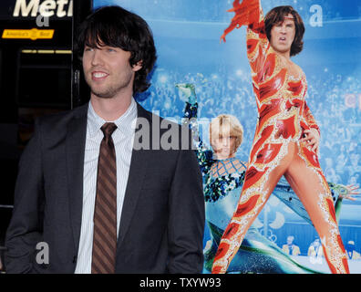 Jon Heder, a cast member in the motion picture sports comedy 'Blades of Glory', arrives for the premiere of the film at Grauman's Chinese Theatre in the Hollywood section of Los Angeles on March 28, 2007.  (UPI Photo/Jim Ruymen) Stock Photo