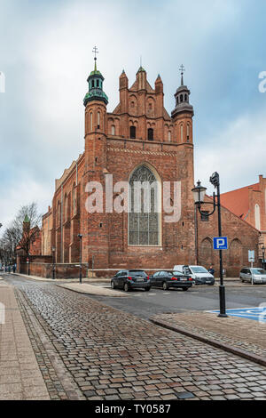 Gdansk, Poland - Feb 14, 2019: View at the  back of St Joseph Church in Gdansk, Poland Stock Photo