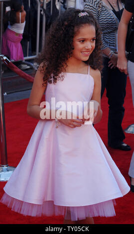 Madison Pettis, a cast member in the motion picture sport comedy 'The Game Plan', arrives  for the premiere of the film at the El Capitan Theatre in the Hollywood section of Los Angeles on September 23, 2007.  UPI Photo Jim Ruymen) Stock Photo